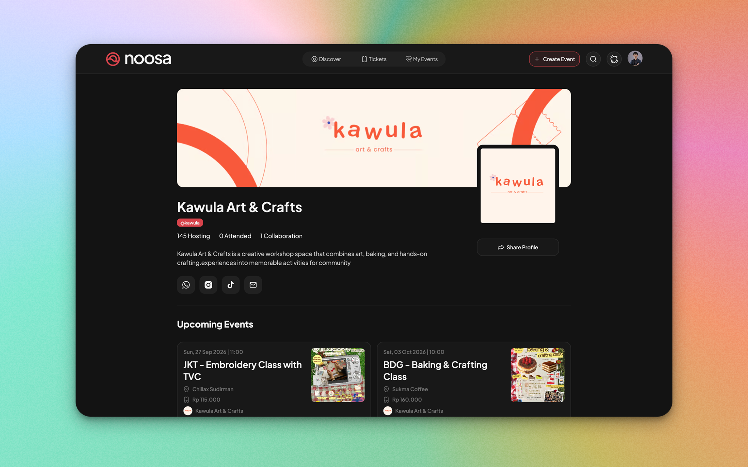 Discover — featured events and categories
